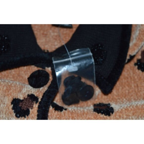 Vintage 90s Berer NWOT Beaded Diamond Leopard Cardigan Women Small Glam Rock Lux - Picture 7 of 11